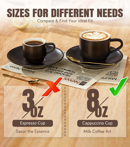 Lareina capuchino 8oz juego completo con rack para ahorro.