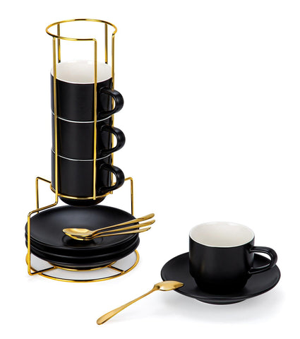 Tazas Lareina capuchino 8oz con saucer para servicio diario elegante.