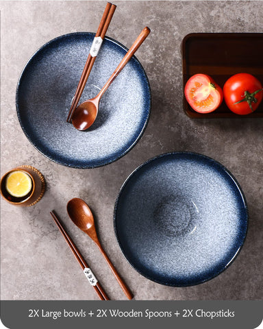 Cuenco grande de 60 oz de Lareina para ramen, pho y udon.