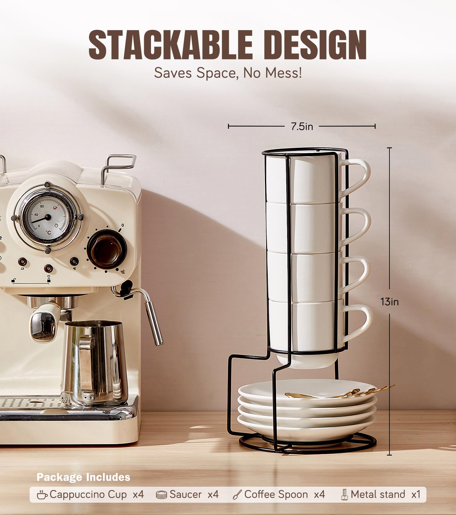 Lareina estante metal para tazas, organización elegante y práctica.