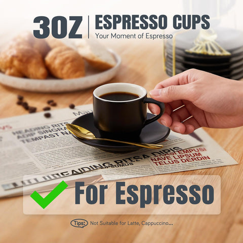 Platillos demitasse de 4,7 pulgadas para apoyar las tazas.