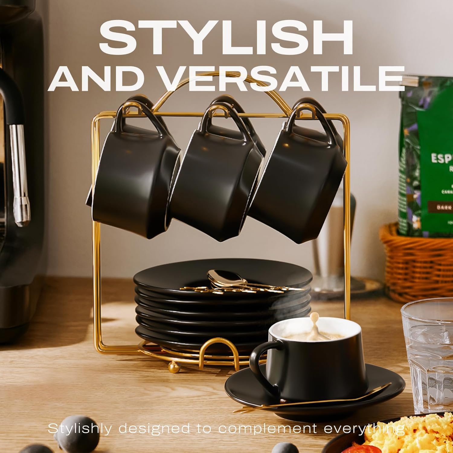 Platillos espresso Lareina, base estable para servir con estilo.