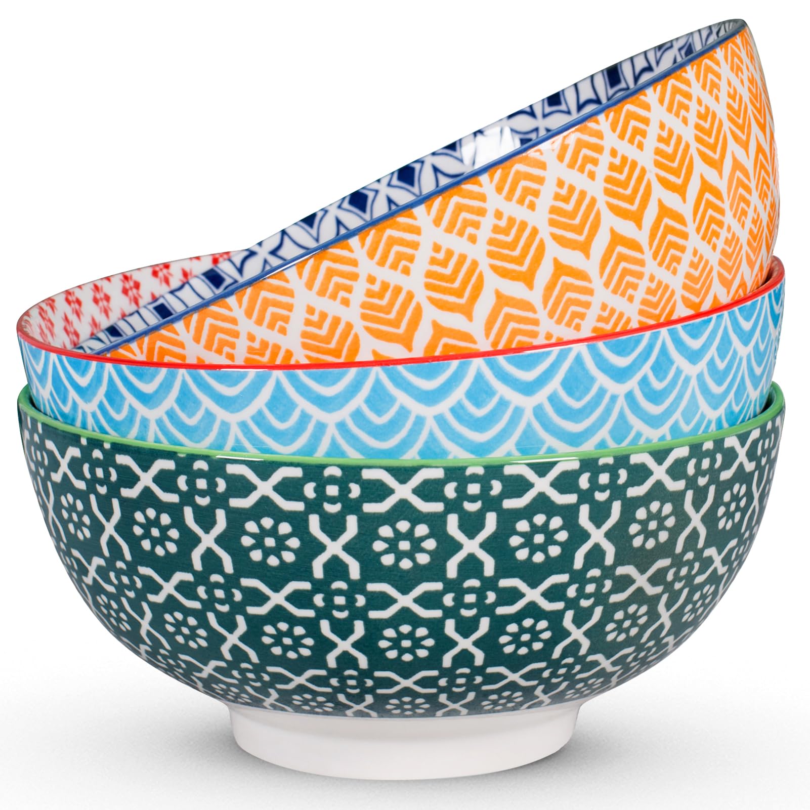 Tazón cerámico grande de Lareina, 60oz, ideal para ensaladas en porciones grandes