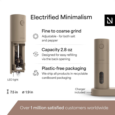 Diseño minimalista de LARS NYSØM, molinillo de especias sencillo y elegante.