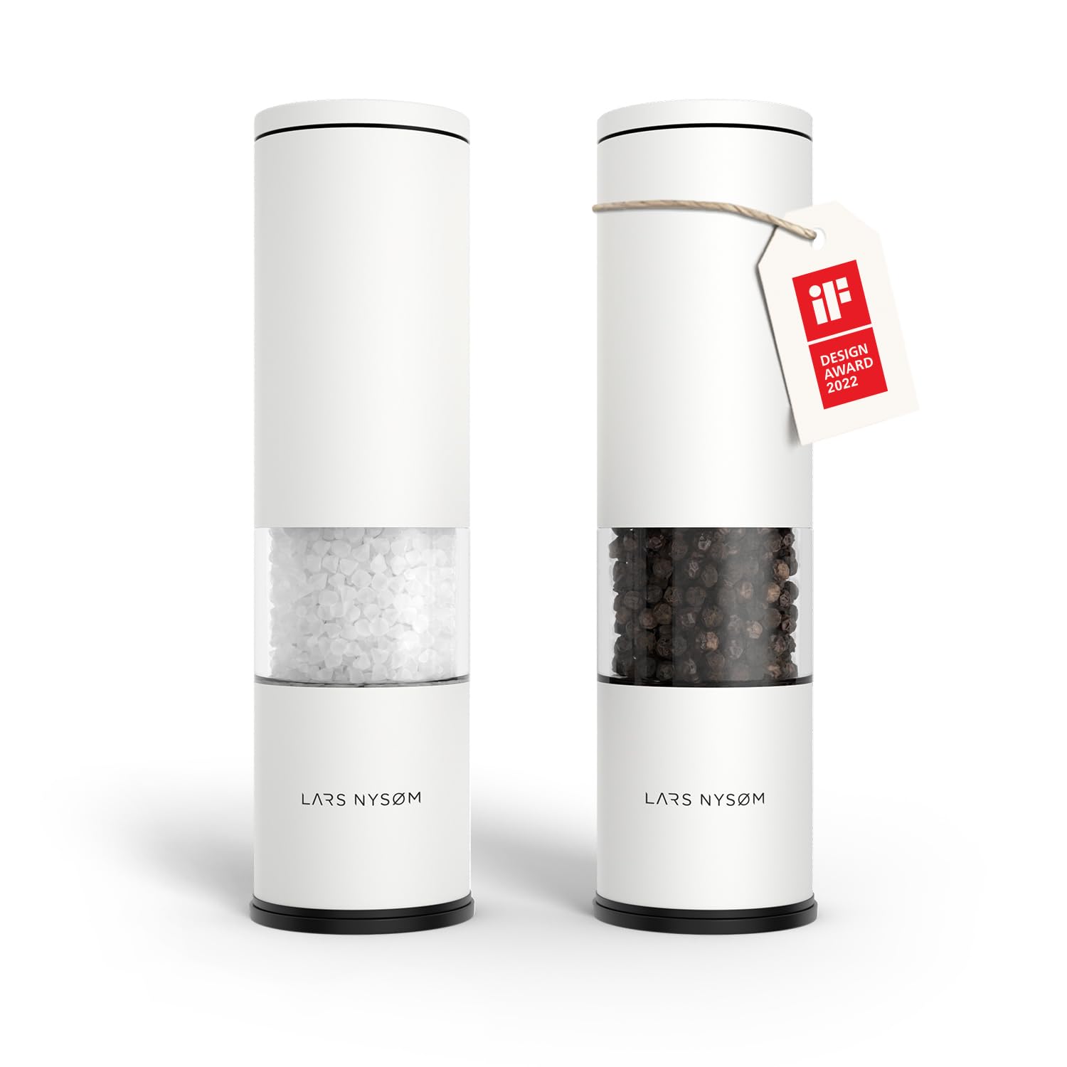 LARS NYSØM Lagom: conjunto de molinillos para sal y pimienta en mesa elegante.