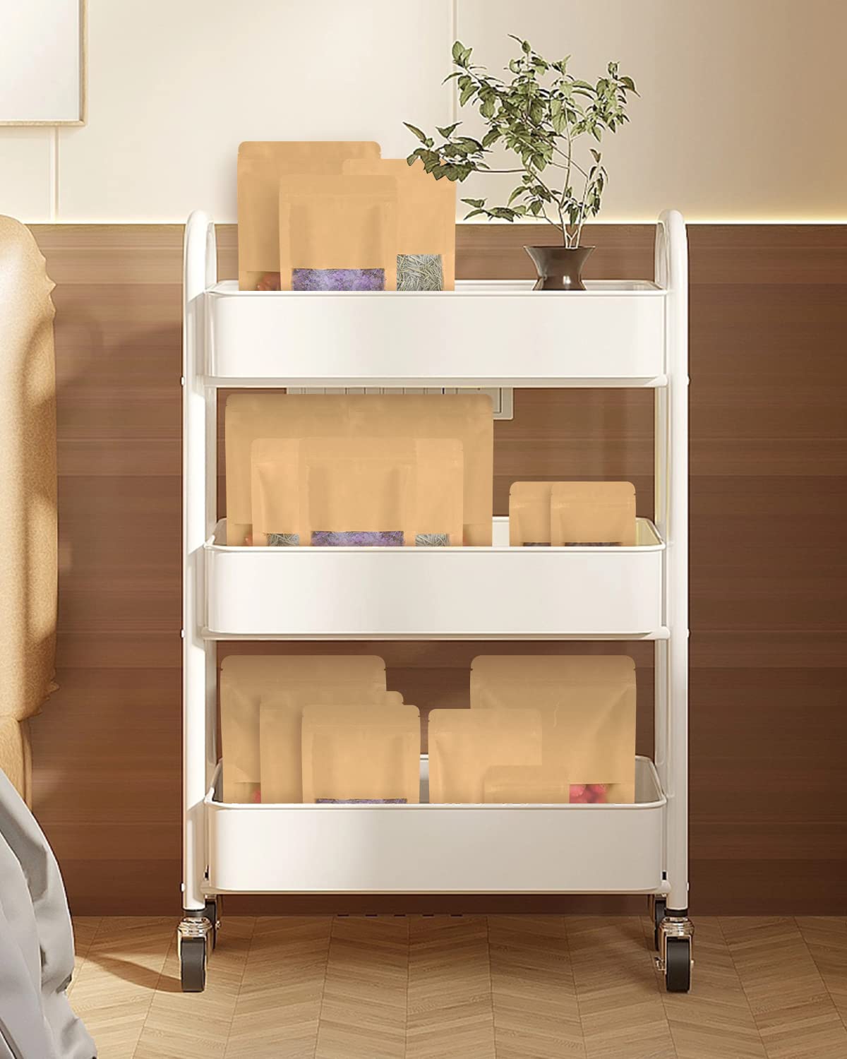 Larzack bolsas kraft para uso doméstico y organización: cocina ordenada.