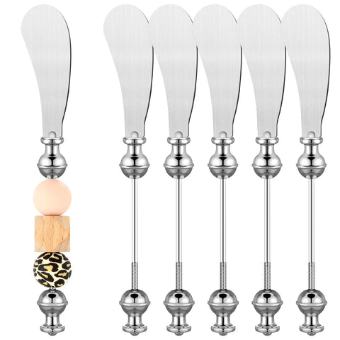 Lasnten seis cuchillos untadores de queso con cuentas, ideales para tablas de charcutería.