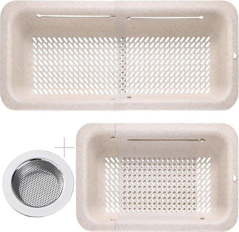 LASSHSWA colador plegable para fregadero, ideal para lavar pasta y verduras y ahorrar espacio.