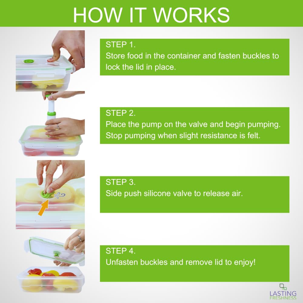 Bomba manual Lasting Freshness para extraer aire y conservar sabores.