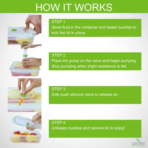 Bomba manual Lasting Freshness para extraer aire y conservar sabores.