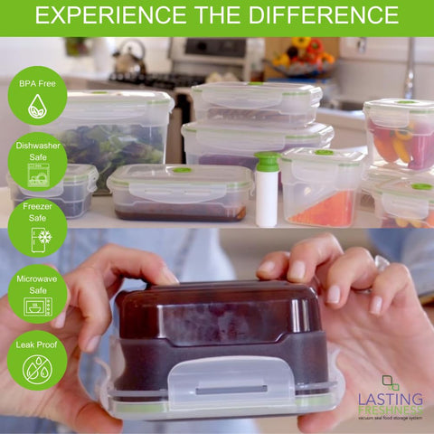 Juntas de silicona Lasting Freshness para evitar fugas y olores.