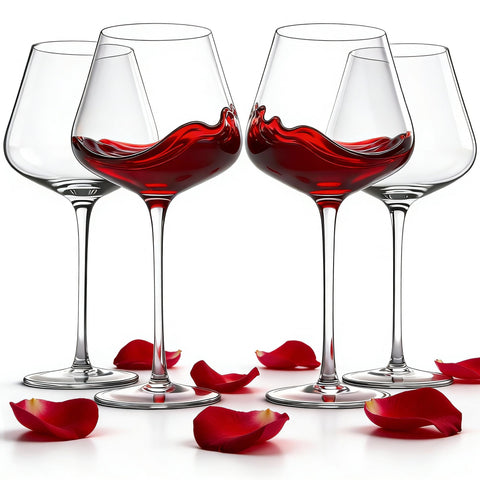LASTURYCX copas de vino, cristal soplado a mano, set de 4 para degustación elegante.