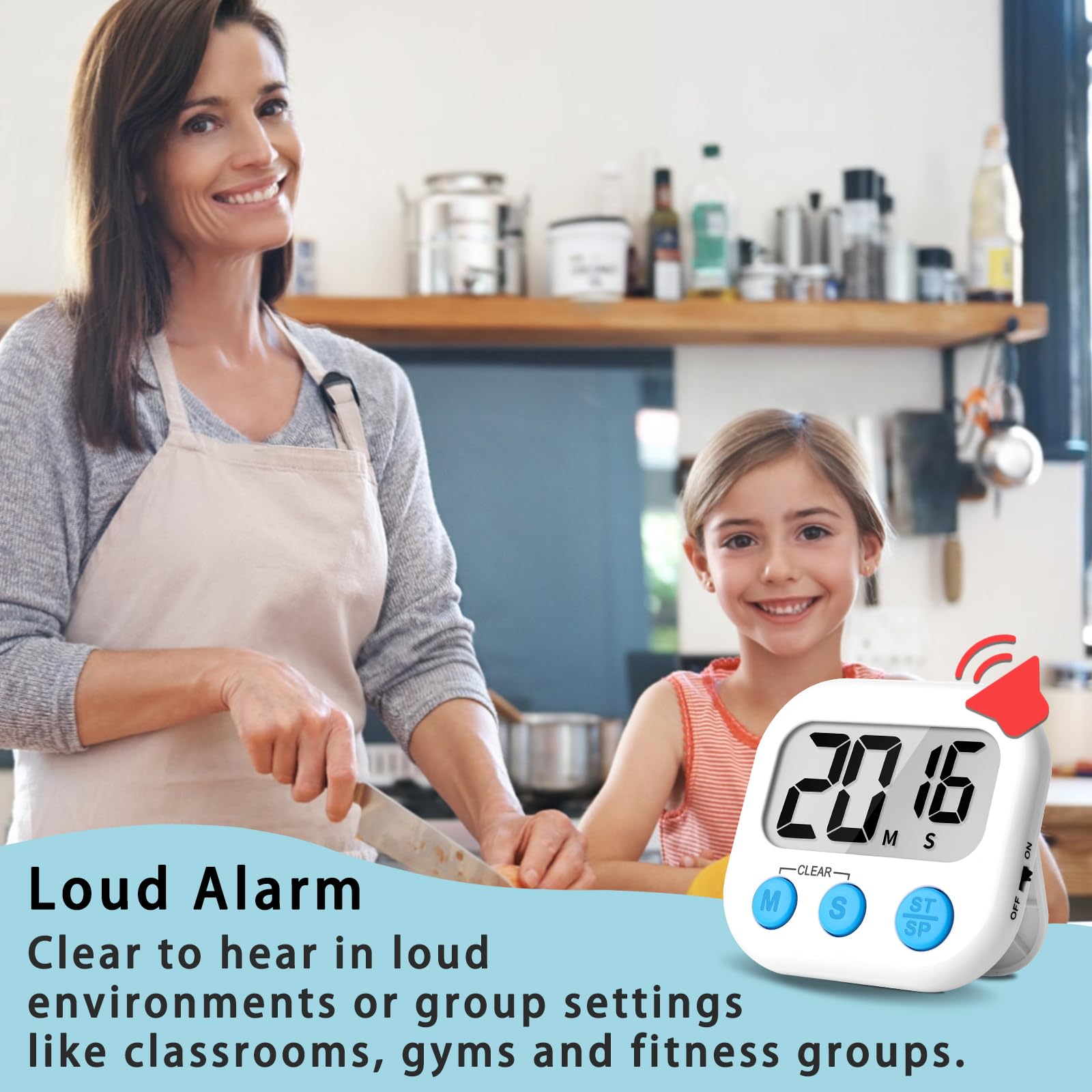 Lasubst temporizador con alarma fuerte ideal para estudiar o cocinar