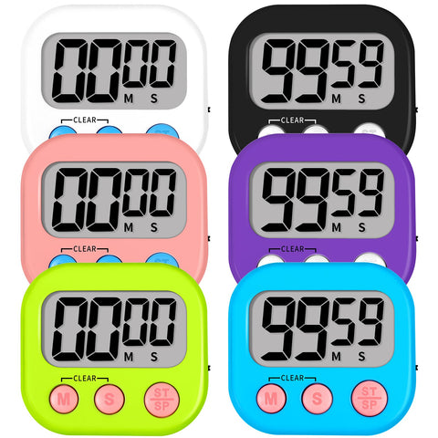Lasubst temporizador de cocina digital negro, ideal para controlar tiempos al cocinar.