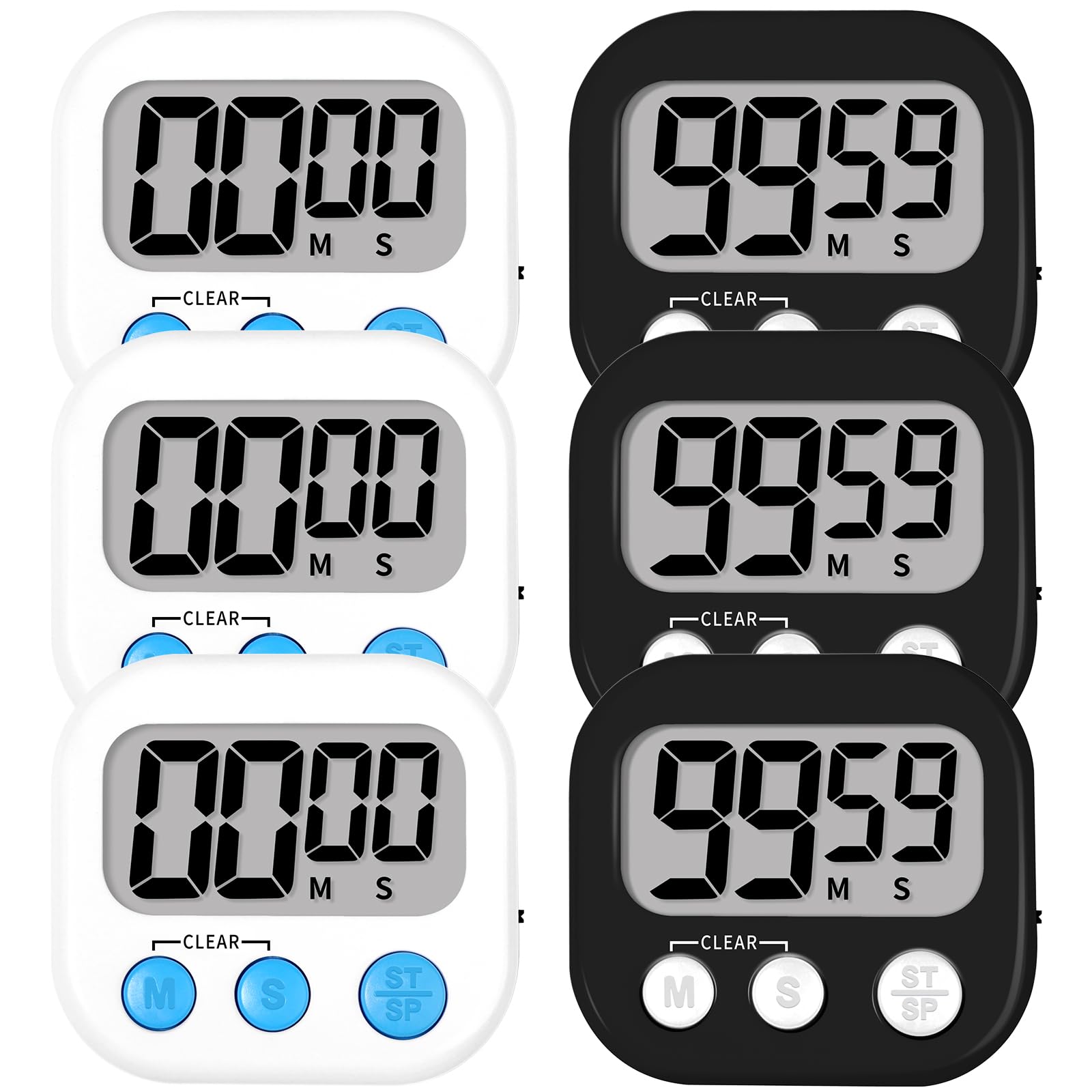 Lasubst temporizador digital para cocina con pantalla clara para mayor visibilidad