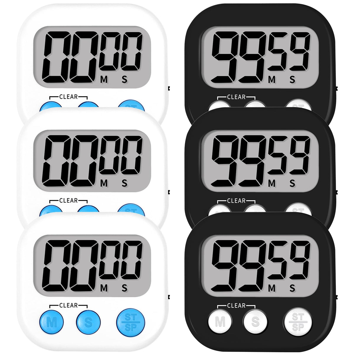 Lasubst temporizador digital para cocina con pantalla clara para mayor visibilidad