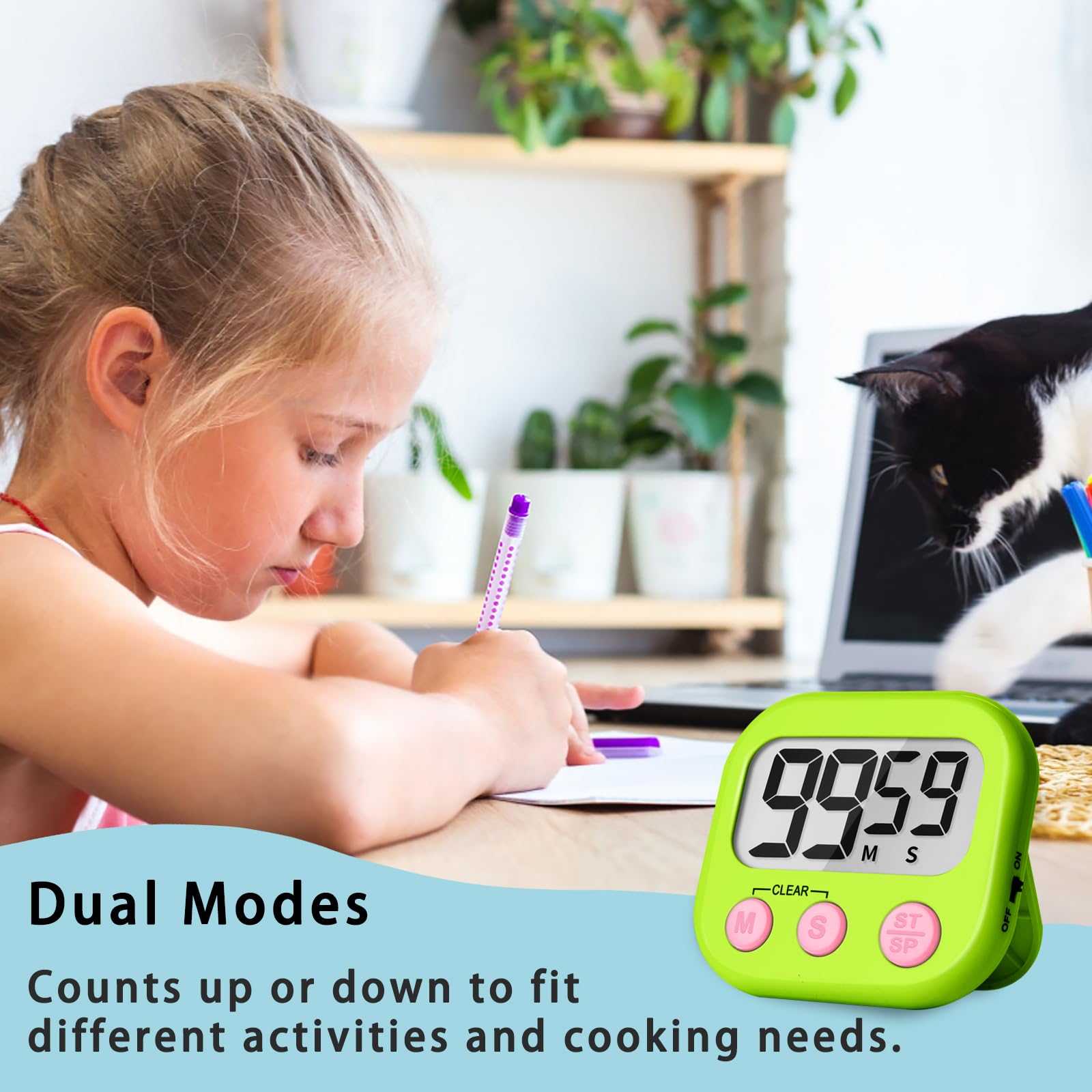 Lasubst temporizador magnético para aula se adhiere a pizarras para gestión del tiempo