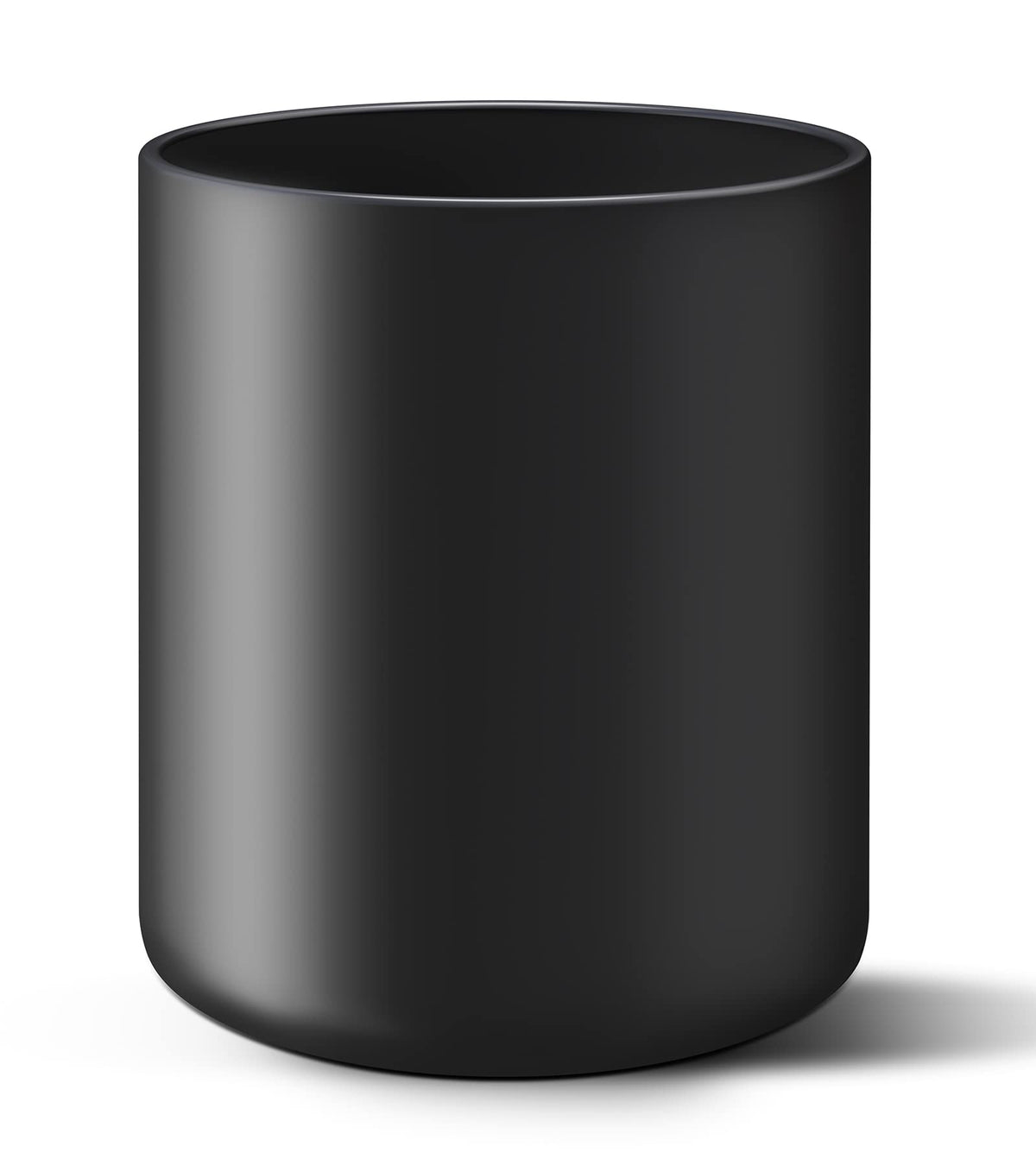 Porta utensilios LATCHHOOK negro mate sobre la encimera, ideal para organización rápida.