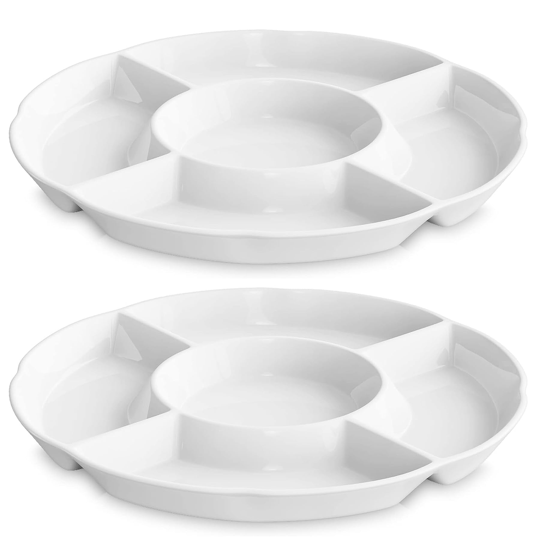 LAUCHUH bandeja dividida de 12 pulgadas para servir aperitivos con estilo