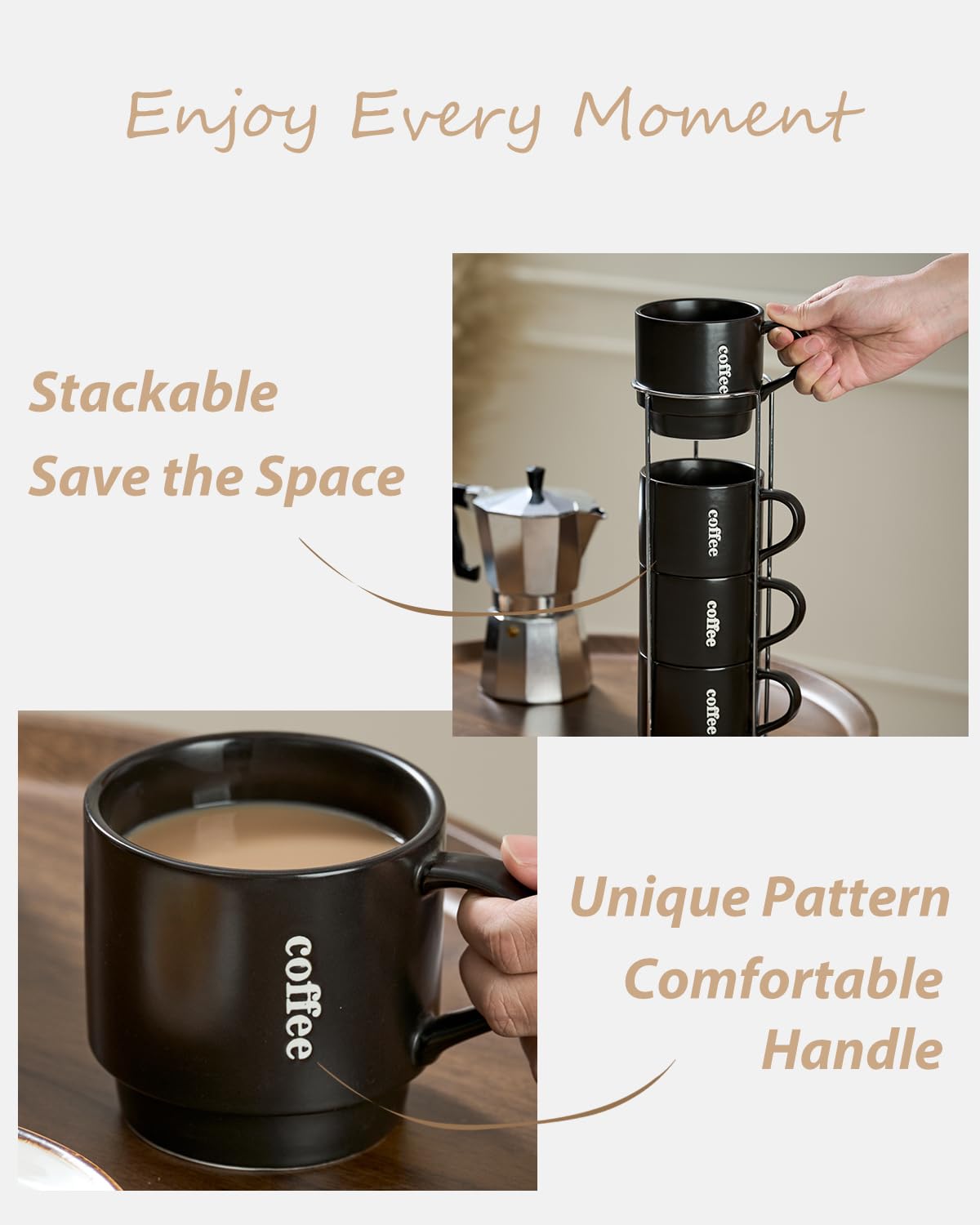Detalle de asa ergonómica de las tazas LAUCHUH.