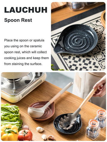 LAUCHUH reposacucharas grande para cocina ideal para cucharas y espátulas