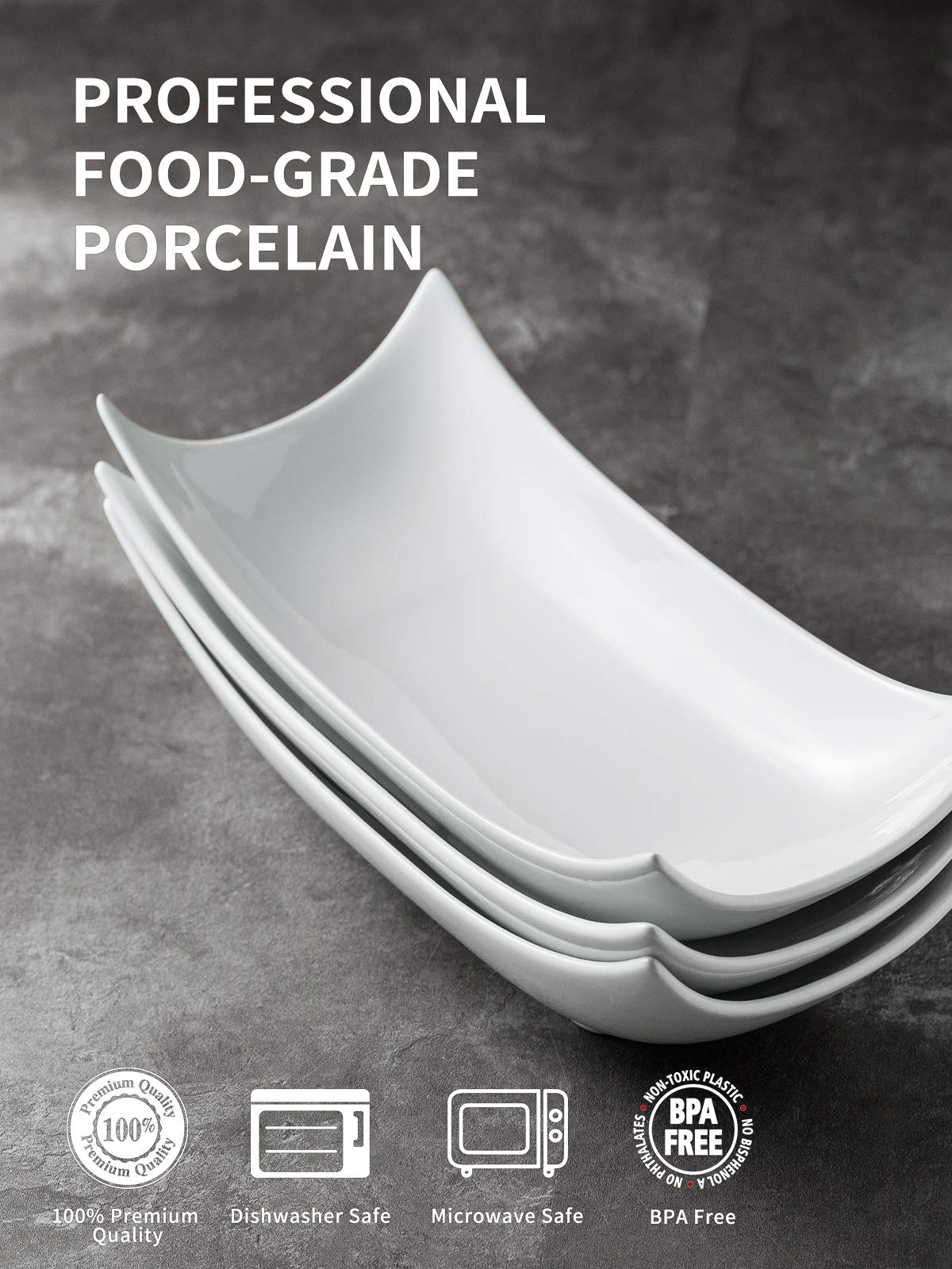 Diseño curvo LAUCHUH en porcelana blanca para una mesa sofisticada