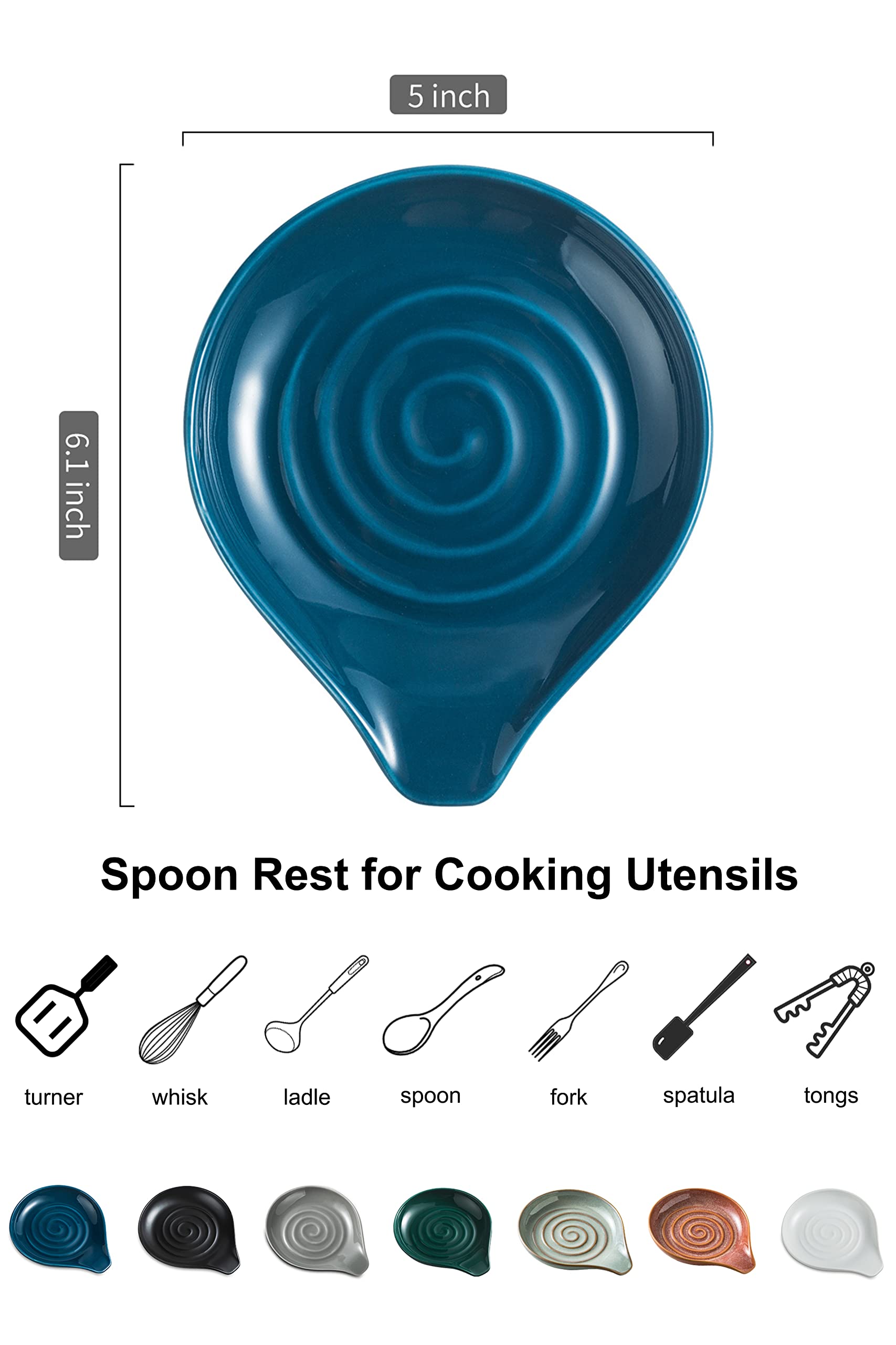 LAUCHUH reposo con diseño espiral para utensilios, añade estilo y practicidad.