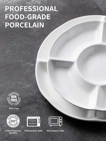 LAUCHUH plato dividido con centro para salsa guacamole, ideal para aperitivos