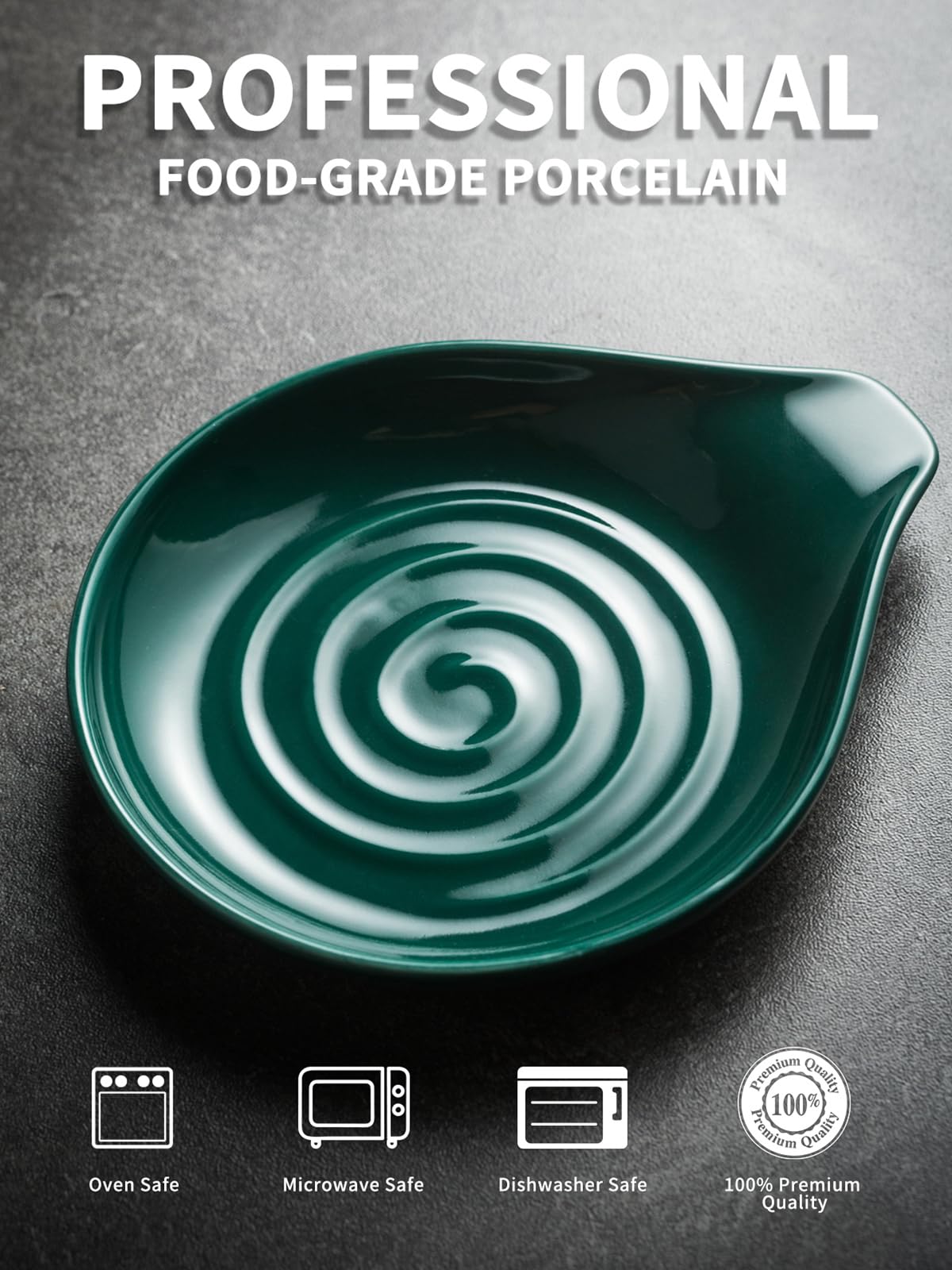 El porta-cucharas LAUCHUH de porcelana verde facilita mantener utensilios a mano.