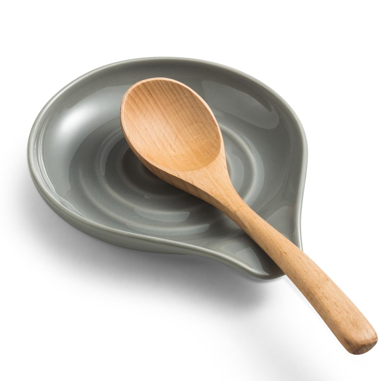Reposa cucharas LAUCHUH en porcelana gris, ideal para tener utensilios a mano.