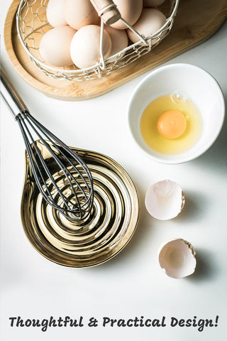 LAUCHUH reposacucharas cerámico dorado, detalle de acabado suave para cocina elegante