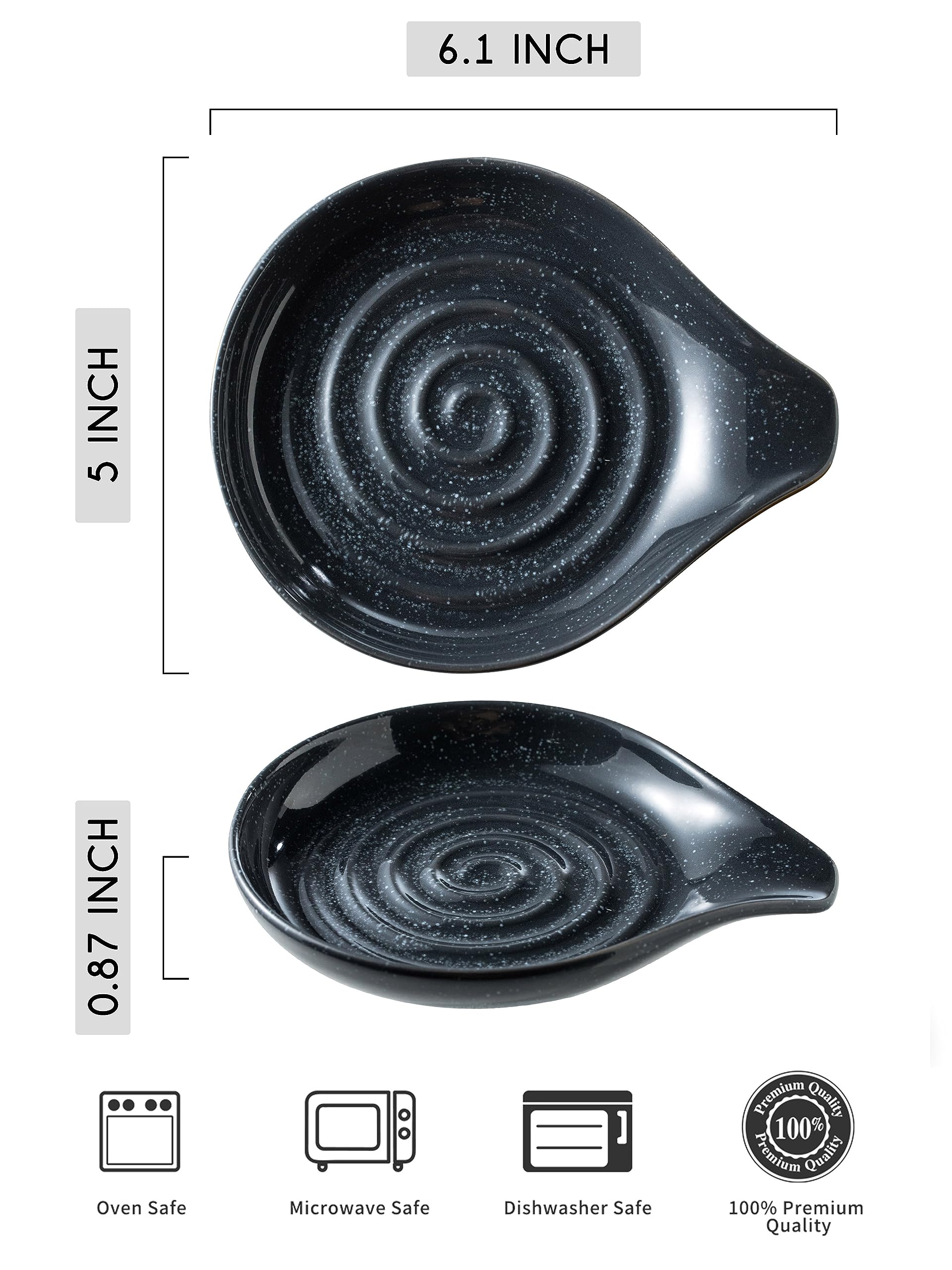 LAUCHUH soporte para cucharas cerámico con diseño espiral añade estilo