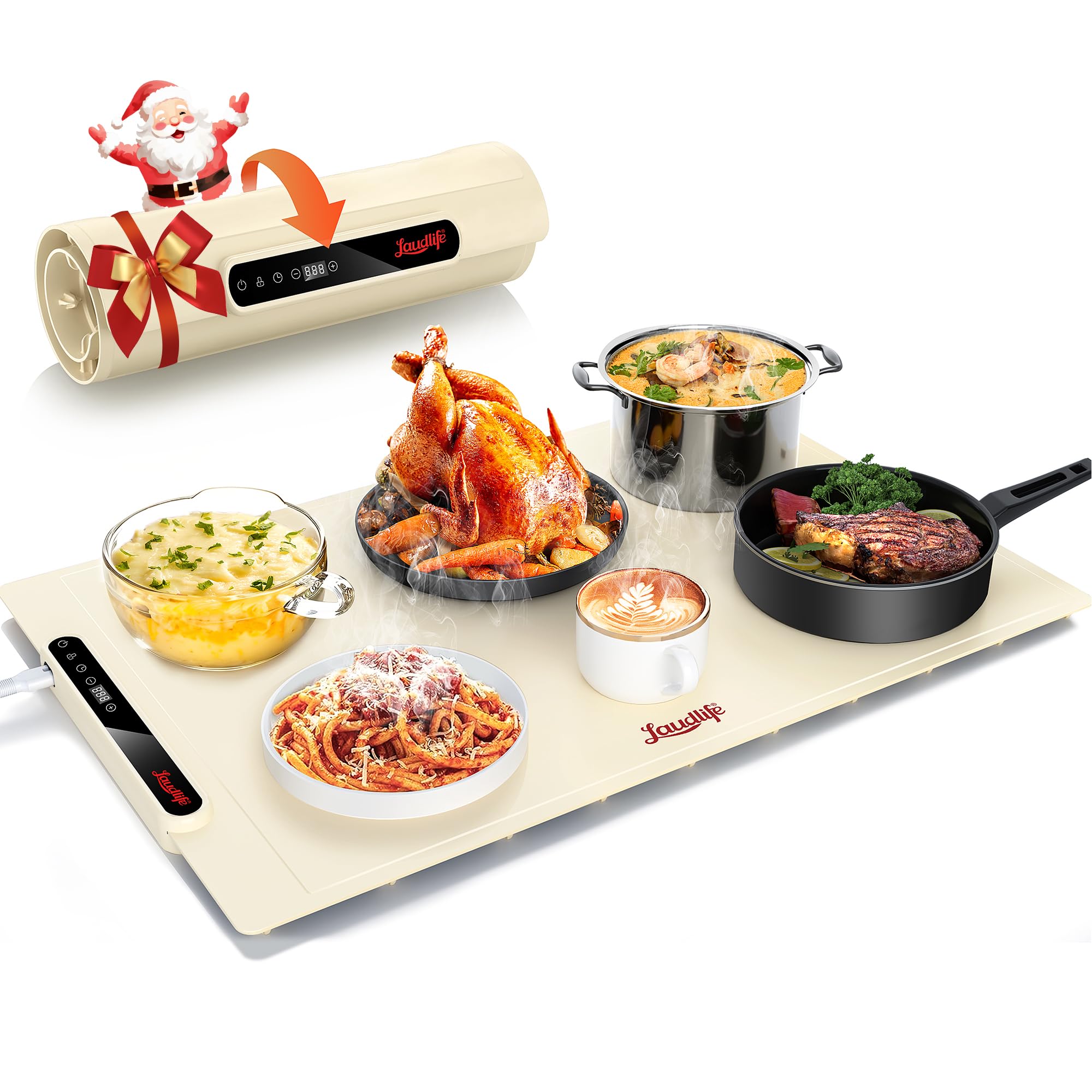 Laudlife, placa calentadora de alimentos 24x16 para buffets y eventos.