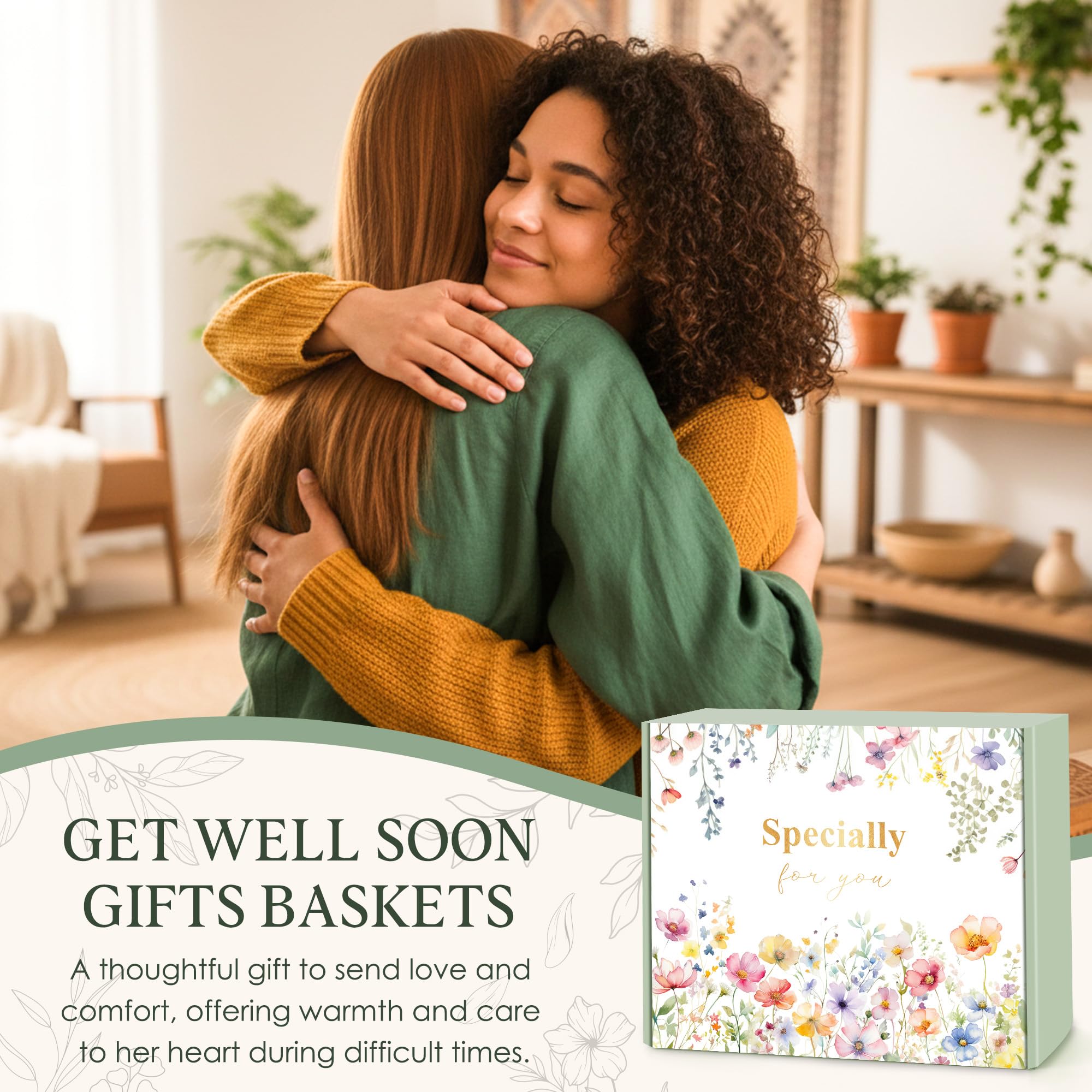 Launrada tarjeta con flores secas mensaje personalizado para animar