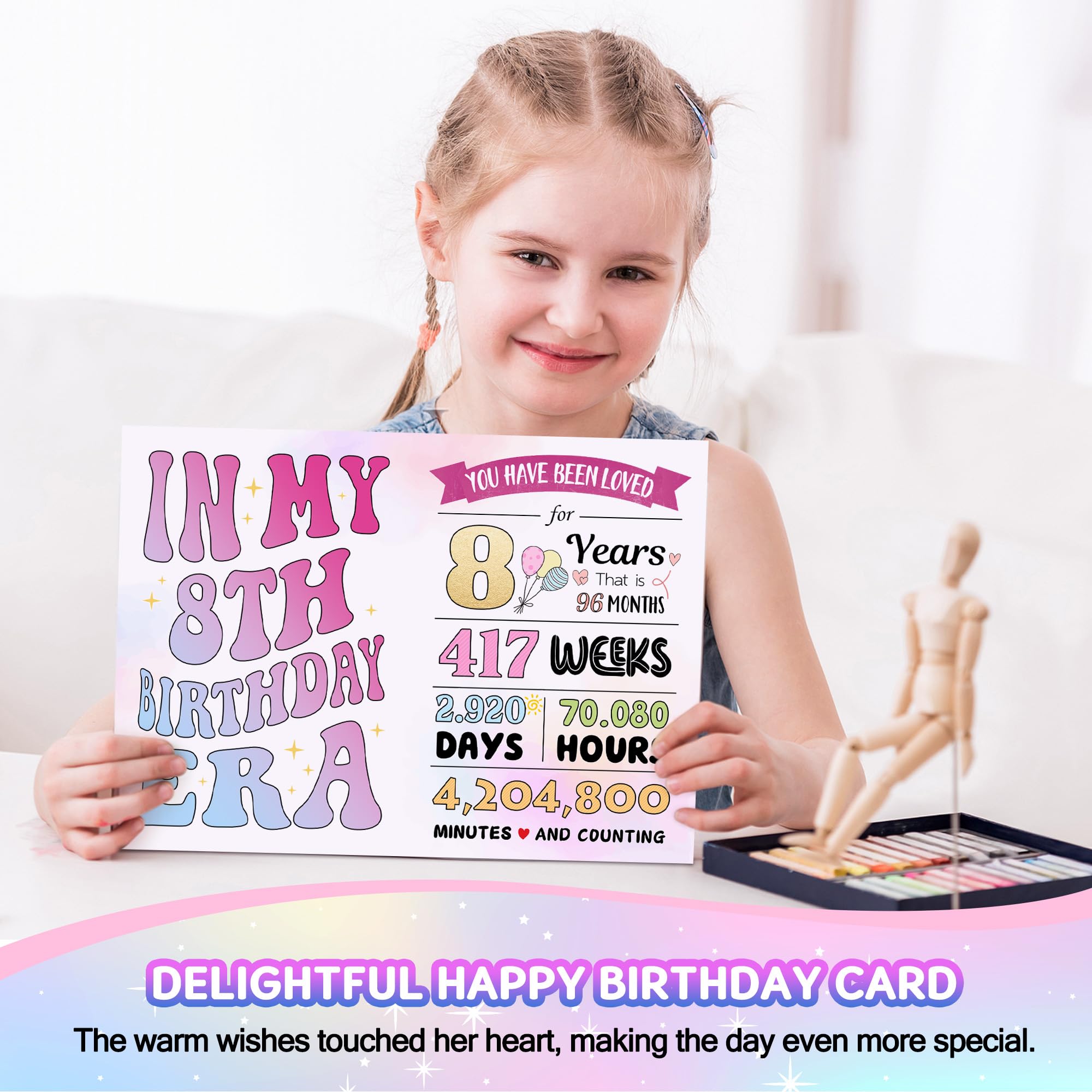 Launrada tarjeta de cumpleaños con mensaje cálido para la cumpleañera.