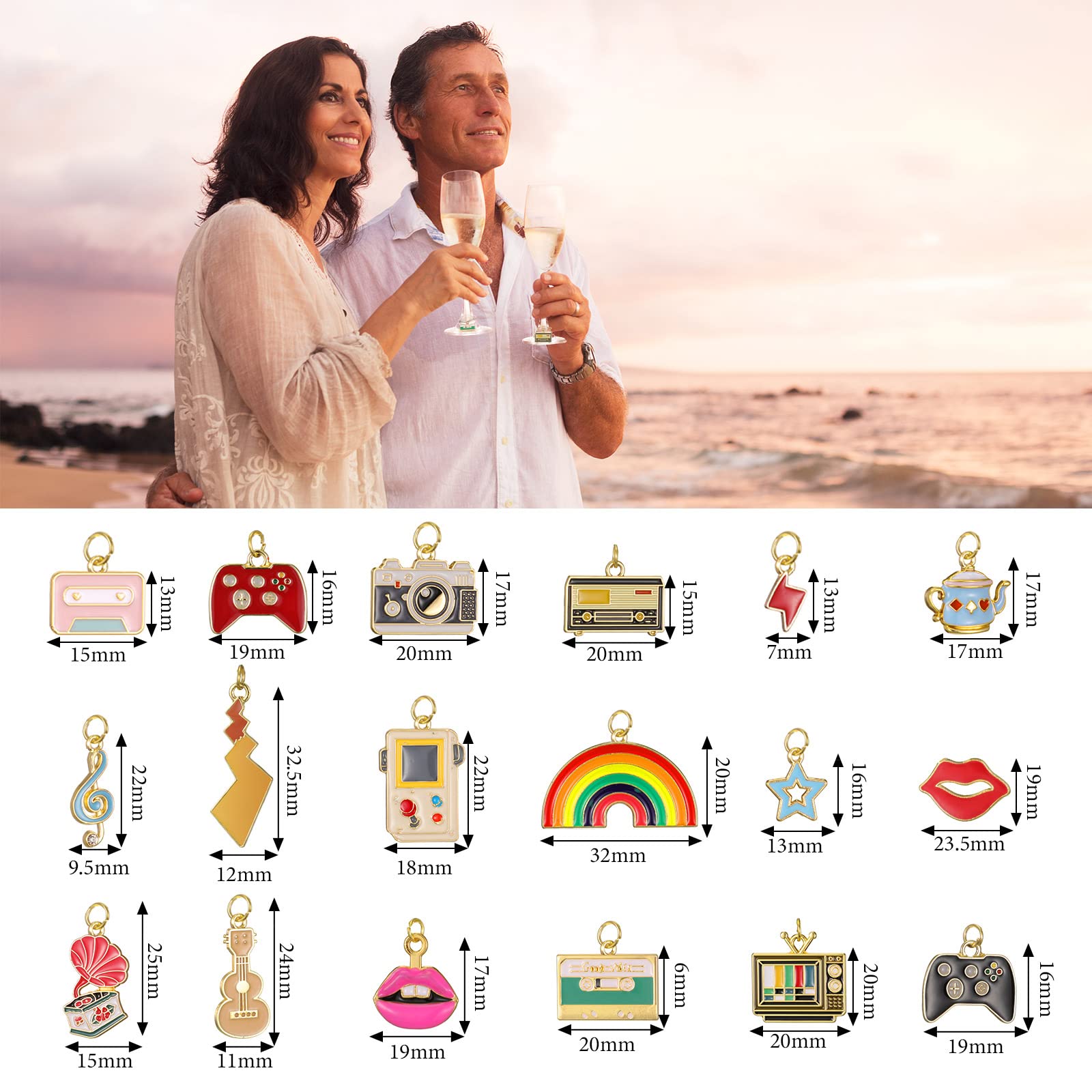 Lauwell anillos copa vino 1 pulgada para distinguir bebidas