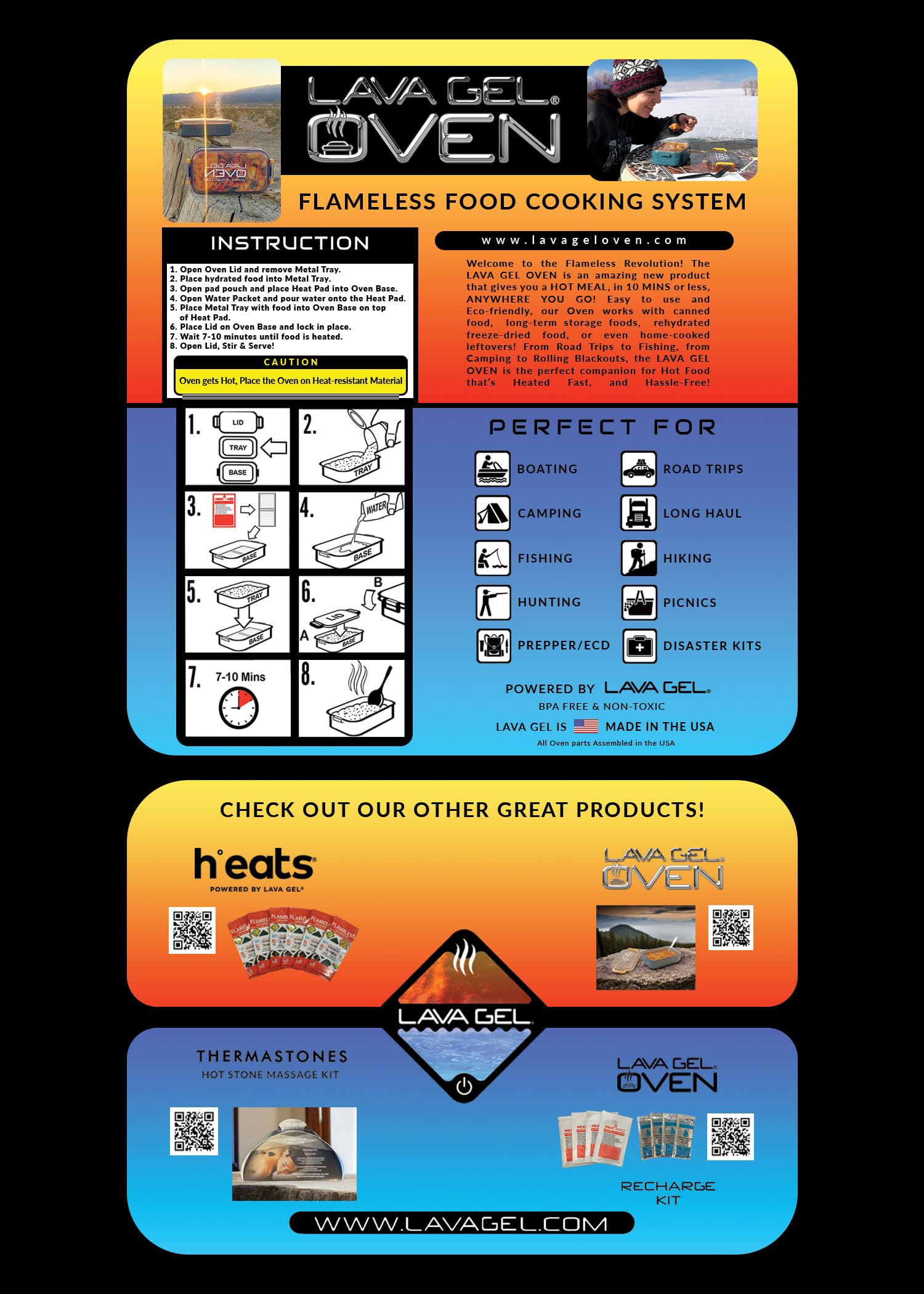 LAVA GEL Kit de Recarga para Horno: aguas de activación para uso eficiente en camping.