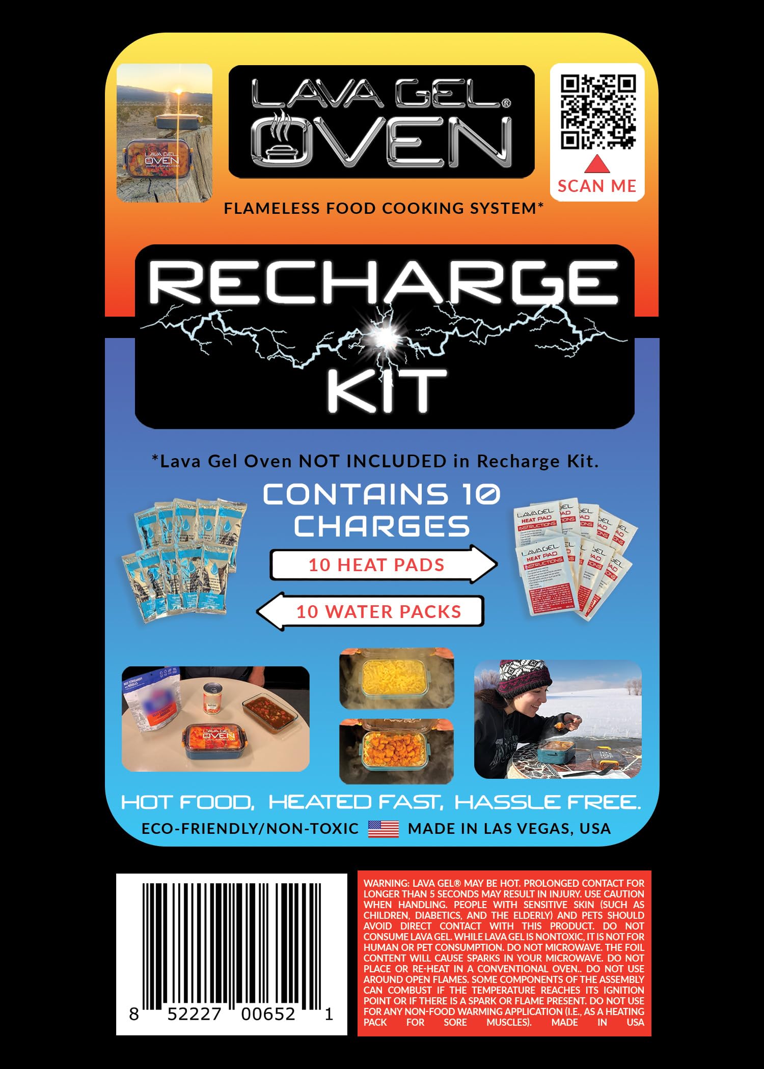 LAVA GEL Kit de Recarga para Horno: ideal para camping con calor estable y práctico.