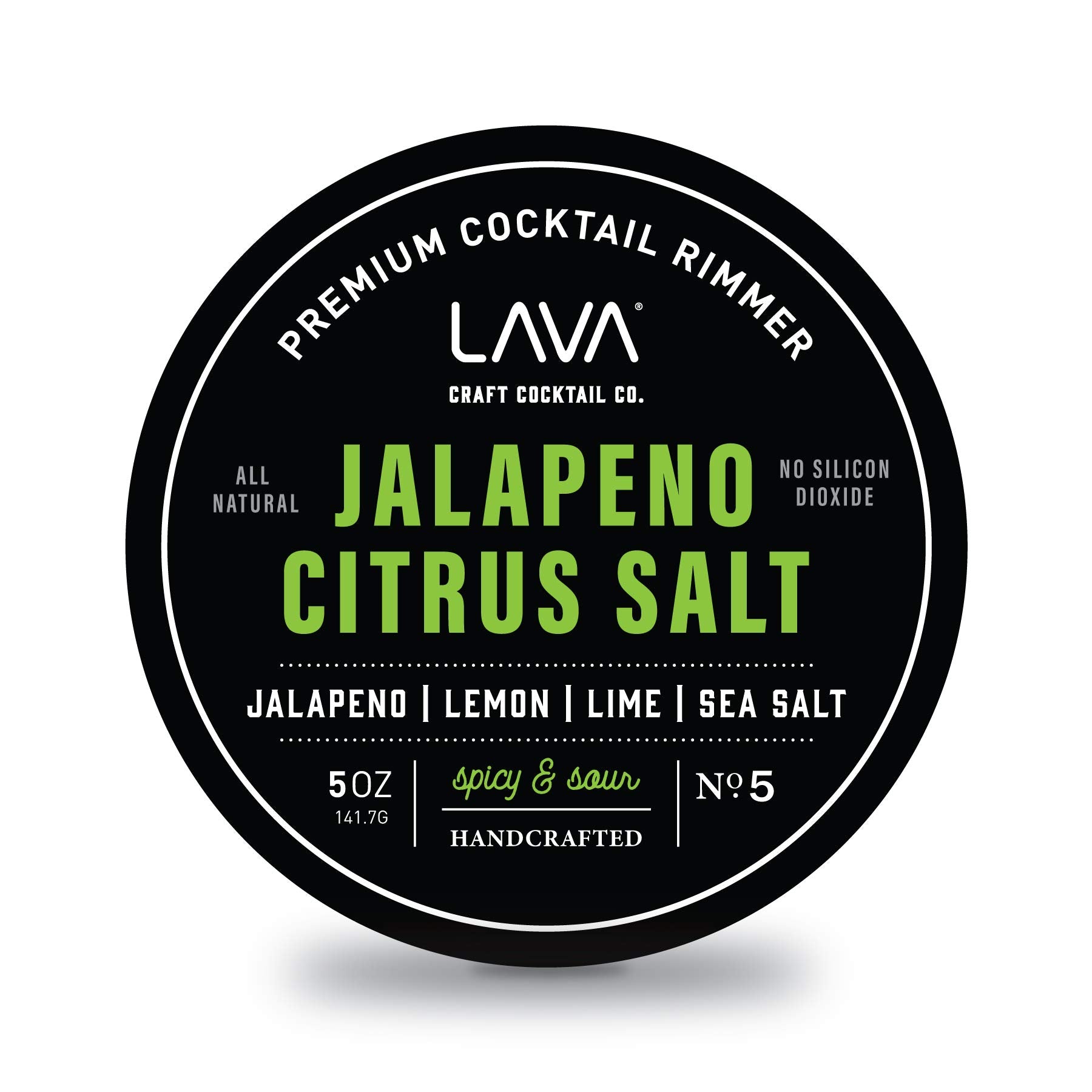 LAVA sal margarita jalapeño cítrica realza el borde con picante