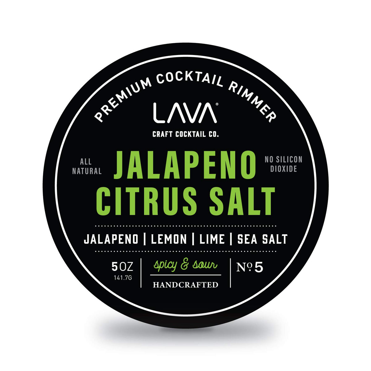 LAVA sal margarita jalapeño cítrica realza el borde con picante
