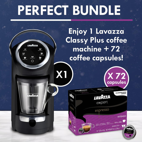 Lavazza Classy Plus: interfaz de pantalla táctil para ajustar tamaño y fortaleza.