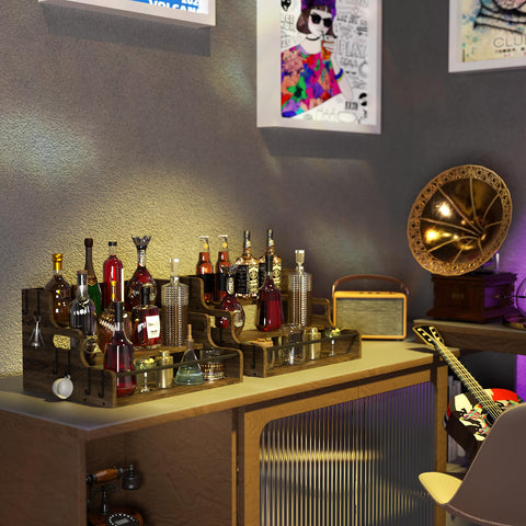 Lavendex mueble-barra de madera rústica, estilo vintage para exhibir licores.