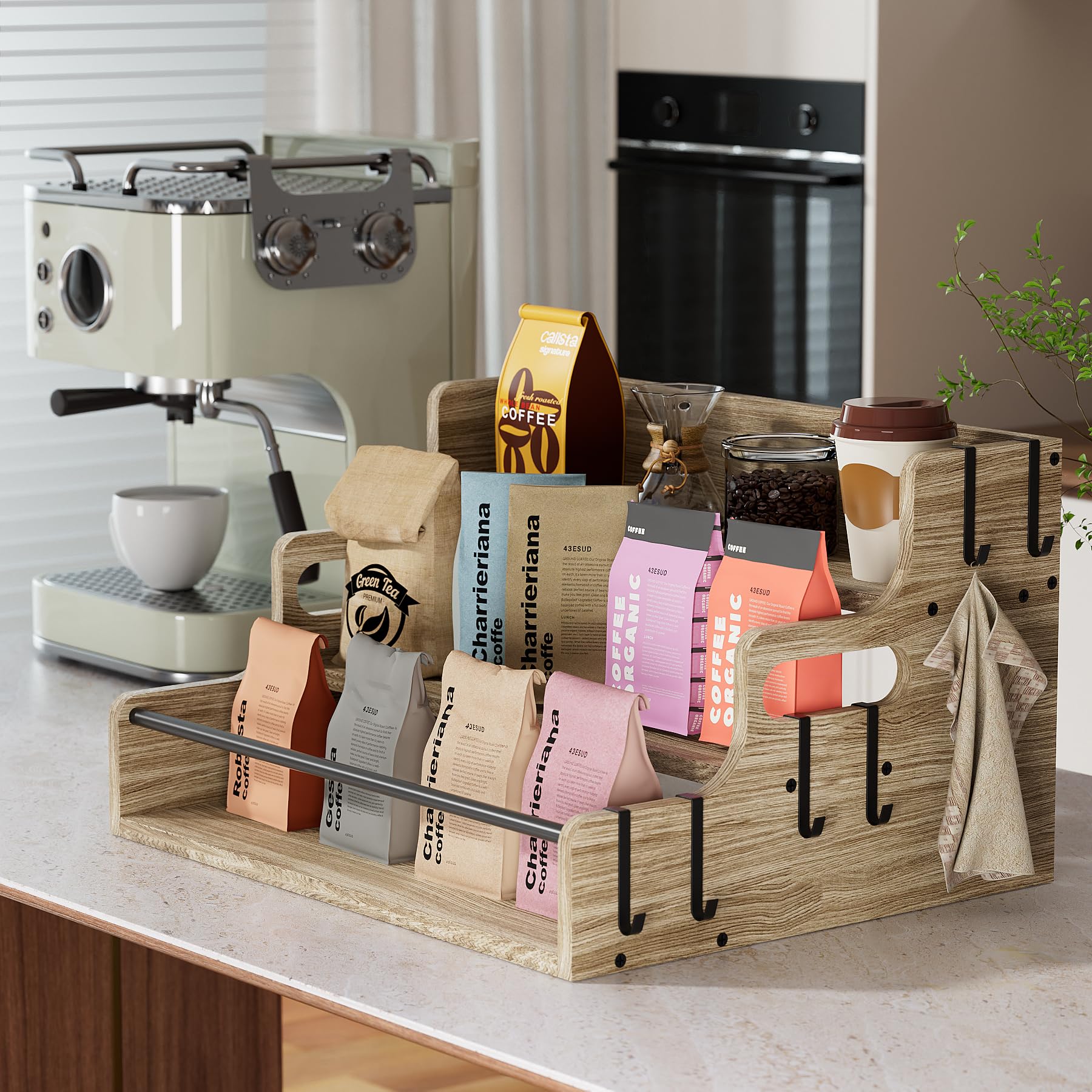 Lavendex organizador para varios escenarios de botellas y jarabes, ideal para café y cocteles.