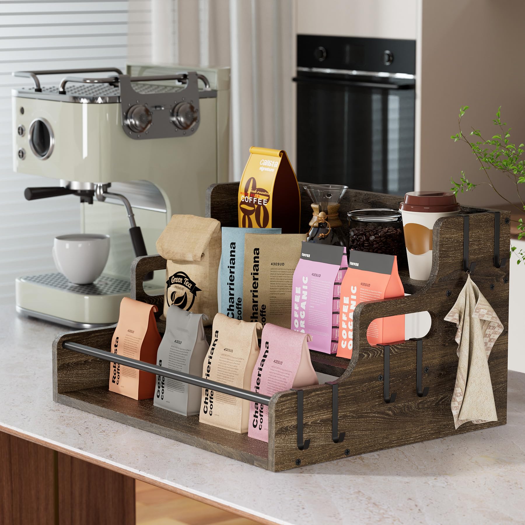 Lavendex organizador versátil para bebidas y jarabes, perfecto para bar doméstico.