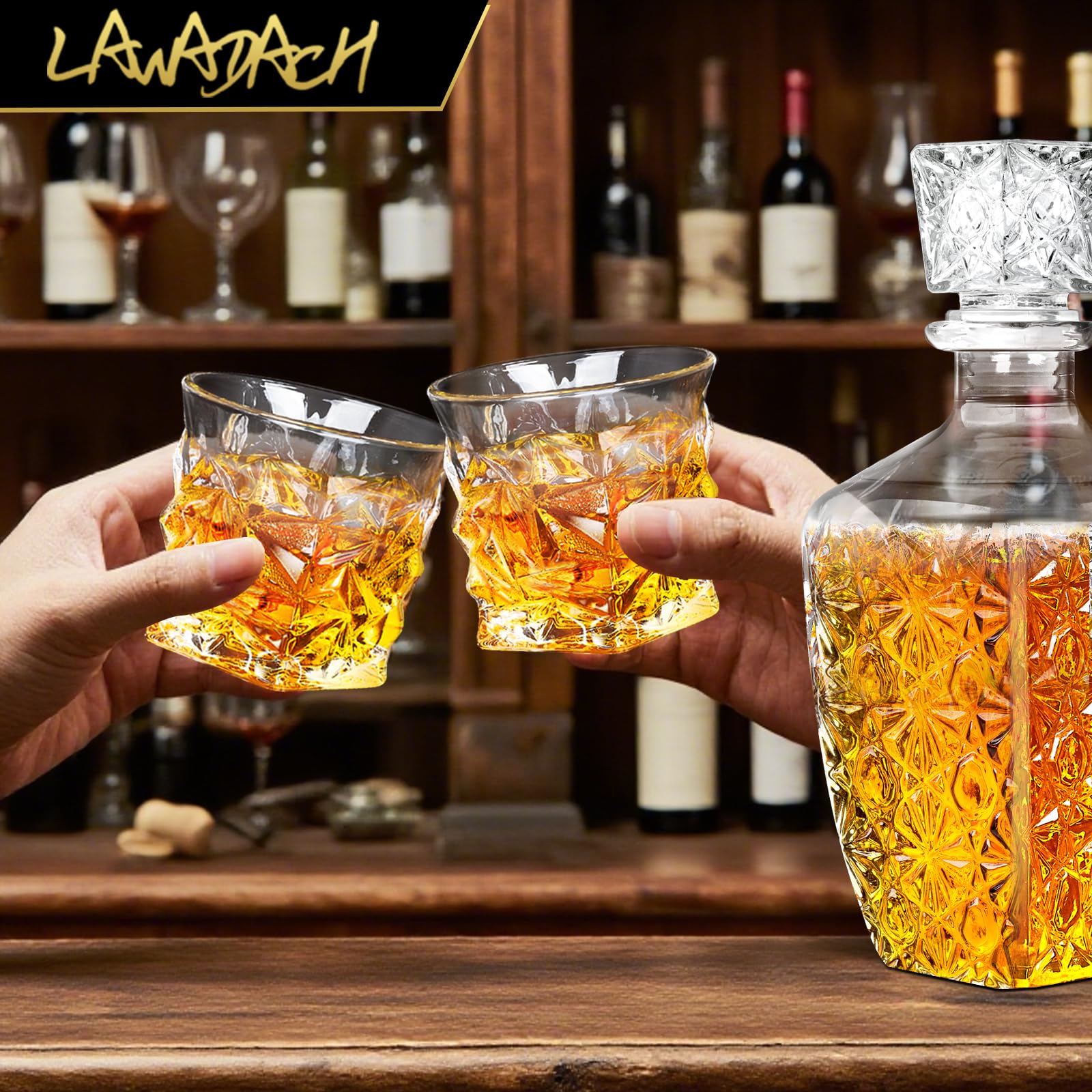 LAWADACH decoración de bar en casa con este set aporta estilo y sofisticación.