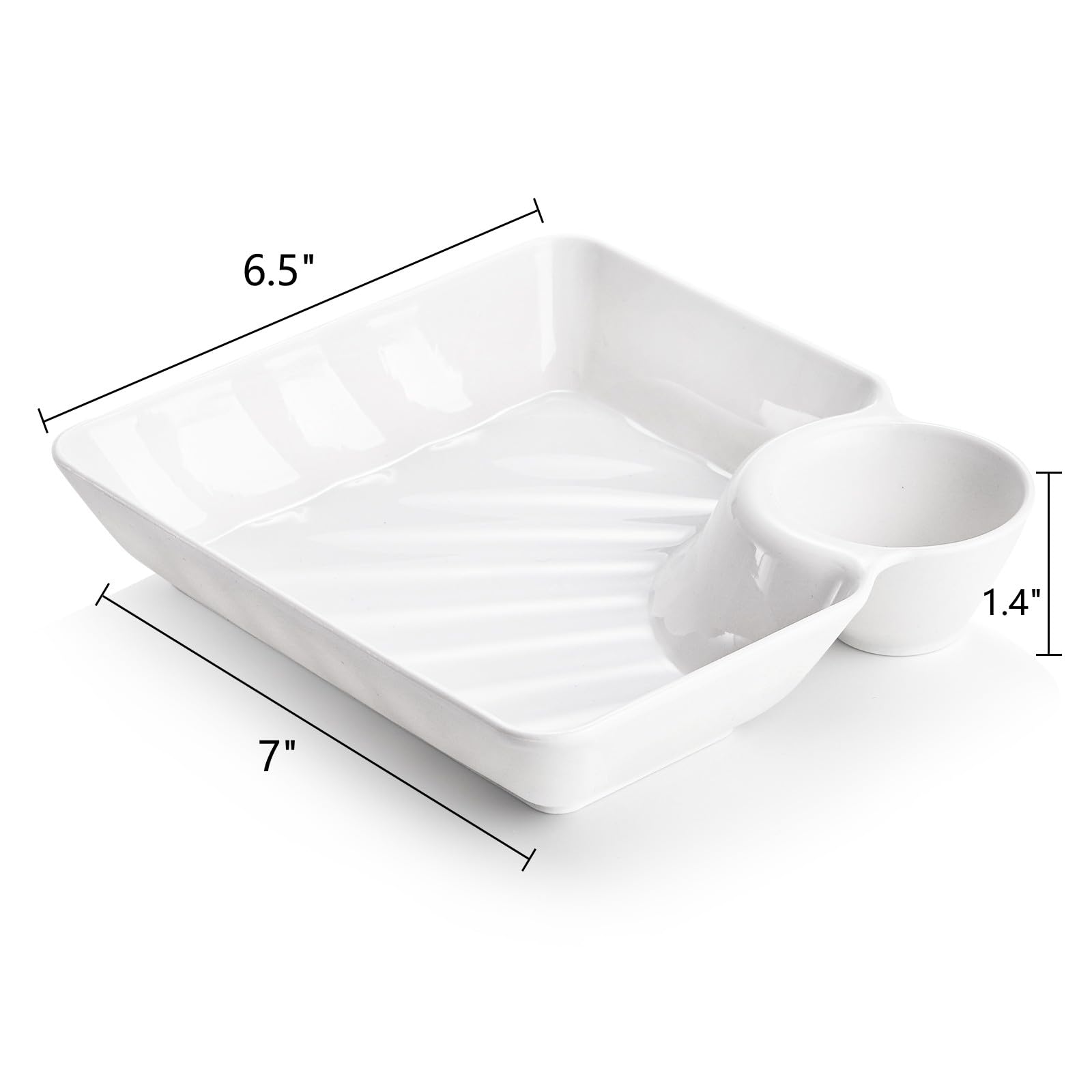 Lawei bandeja de aperitivos divididos, plástico blanco, duradera y reutilizable para fiestas.