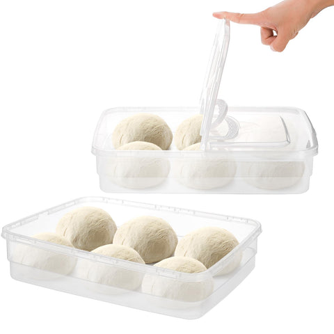 Caja Lawei apilable para ahorro de espacio en encimera y refrigerador.