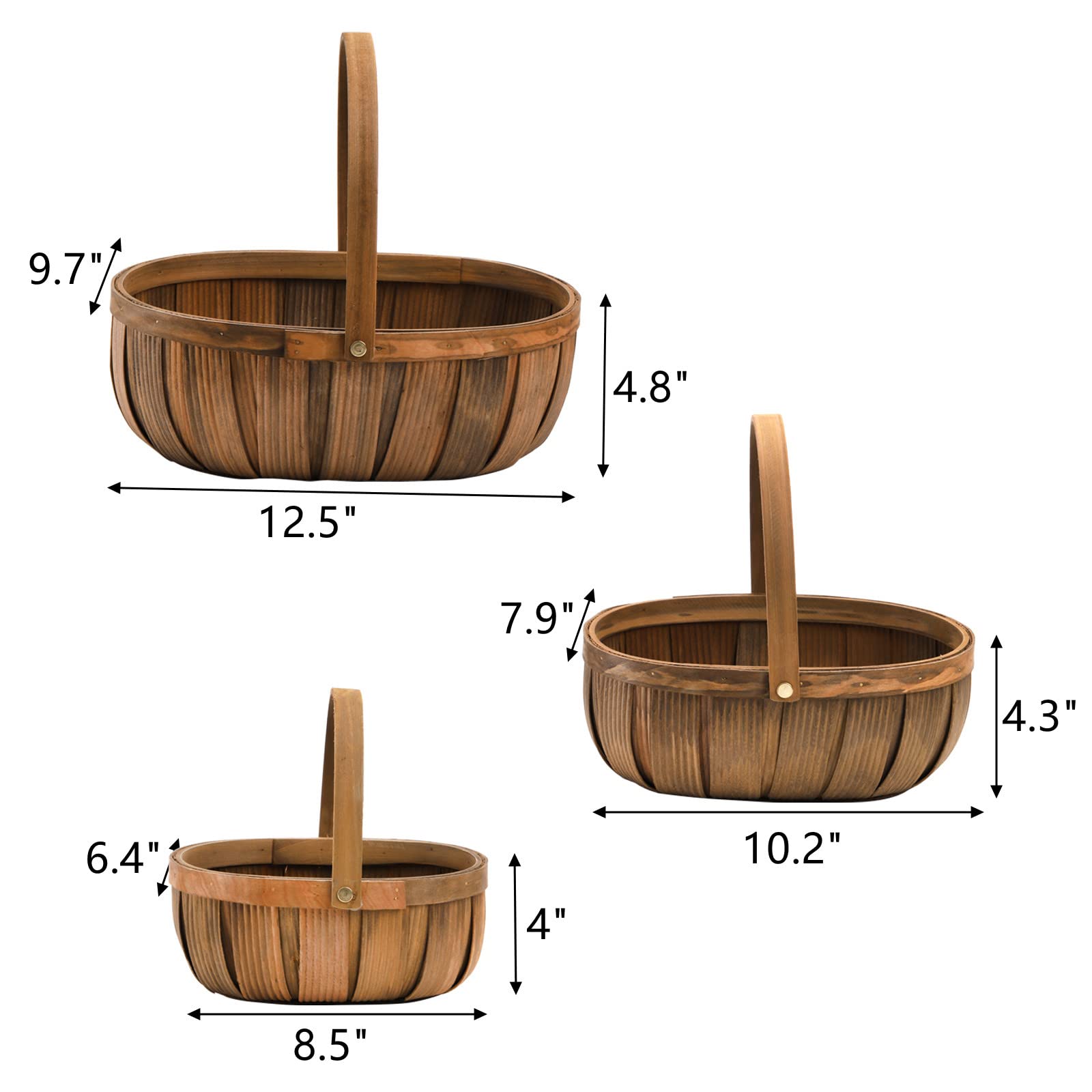 Lawei cesta picnic madera virutas asa: perfecta para meriendas al aire libre