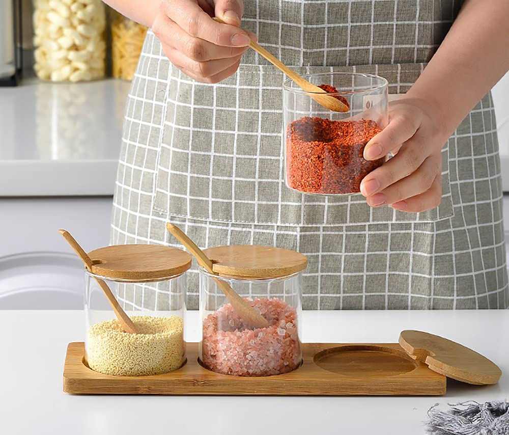 Lawei conjunto de frascos para azúcar, sal y especias en la cocina