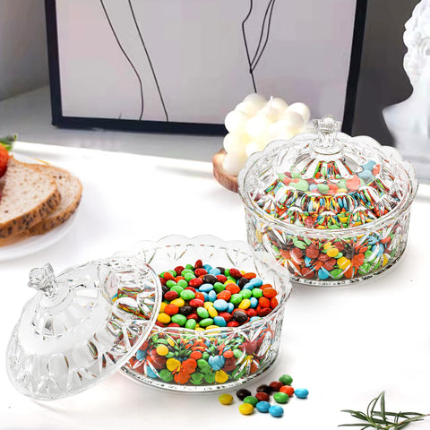 Lawei jarra de dulces acrílico con diseño diamante facetado para la mesa.